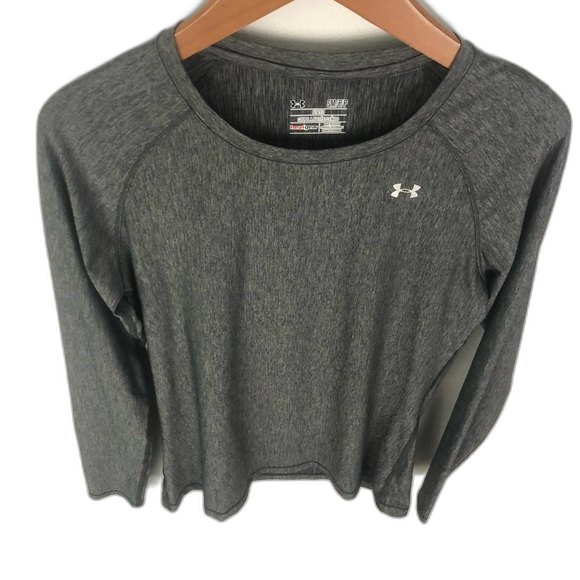 Under Armour HeatGear Grey Long Sleeve Workout Shirt Size Small - Picture 6 of 15
